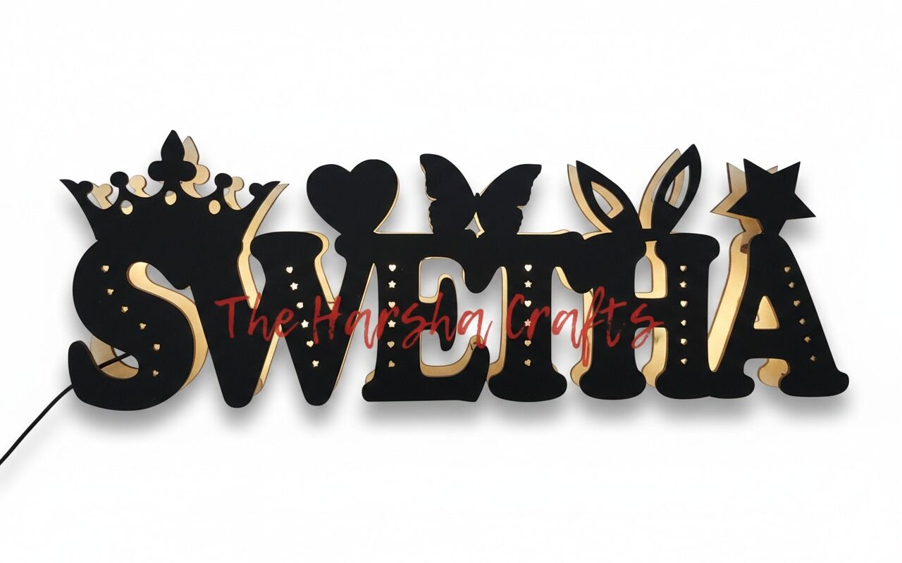 WOODEN NAME BOARD NIGHT LAMP - Image 7