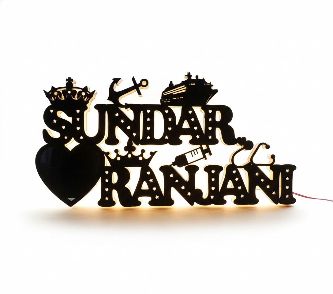 WOODEN NAME BOARD NIGHT LAMP