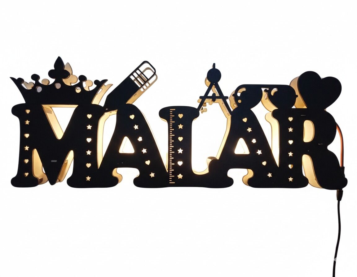 WOODEN NAME BOARD NIGHT LAMP - Image 5